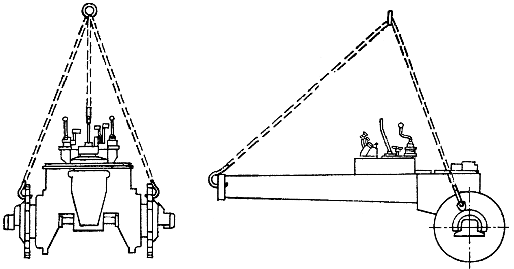 Схема строповки для подъема трансмиссии Схема строповки для подъема трансмиссии