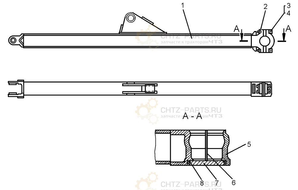 Брус левый Б2 ДЭТ-250М2Б Брус левый Б2 ДЭТ-250М2Б