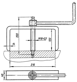Съемник для снятия задней крышки коренного подшипника
