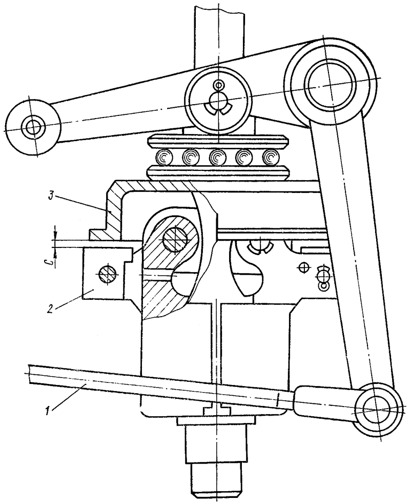 Проверка зазора между сухариками и муфтой регулятора Проверка зазора между сухариками и муфтой регулятора